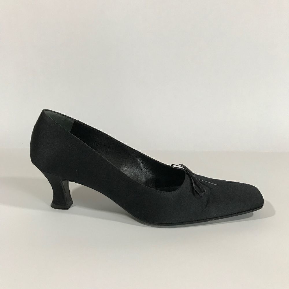 Vintage Bergdorf Goodman Satin Square Toe Pumps - Picture 3 of 6
